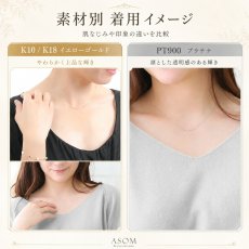 Raffine ウェーブ ブリリアントライン バー ネックレスの着用イメージ（6）