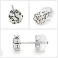 ダイヤモンド0.15ct クラスターピアスのディテール