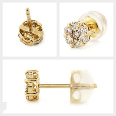 ダイヤモンド0.15ct クラスターピアスのディテール
