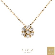 Karen ダイヤモンド ペンダント 18金イエローゴールド アズキチェーンセット（ASOM）