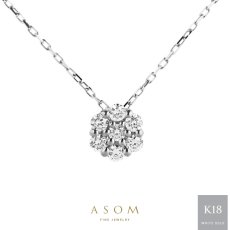 Karen ダイヤモンド ペンダント 18金ホワイトゴールド アズキチェーンセット（ASOM）