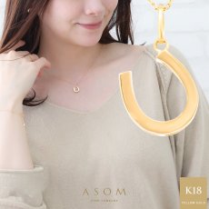 Shake ホースシュー ペンダント 18金イエローゴールド チェーンセット（ASOM）