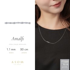 画像1: Amalfi チェーン 1.1mm幅｜Pt850 プラチナ・K18 ホワイトゴールド｜50cm (1)
