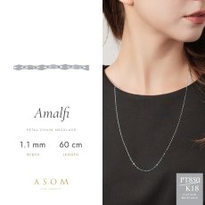 画像1: Amalfi チェーン 1.1mm幅｜Pt850 プラチナ・K18 ホワイトゴールド｜60cm (1)