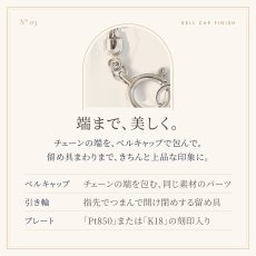 チェーンの端を包むベルキャップと留め具