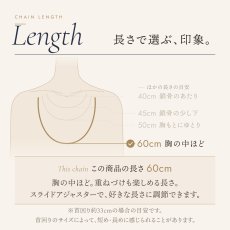 チェーンの長さの目安（この商品は 60cm）