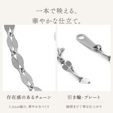 存在感のある 3.2mm 幅のチェーンと、引き輪・プレート
