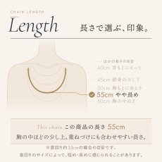 チェーンの長さの目安（この商品は 55cm）