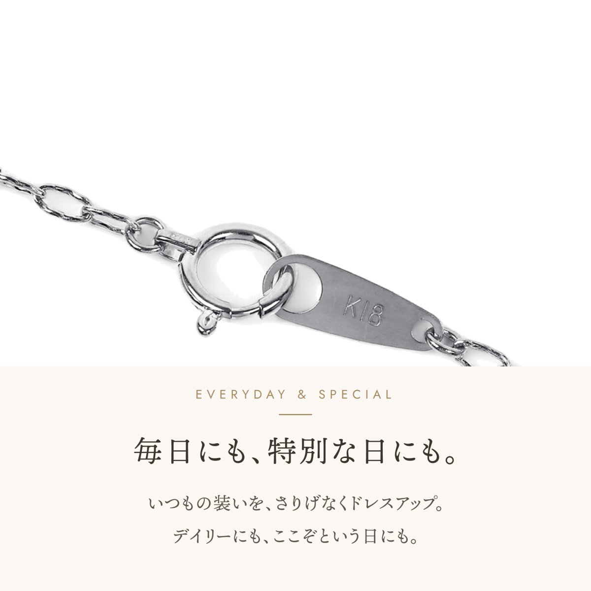 マリブチェーンの留め具とプレート
