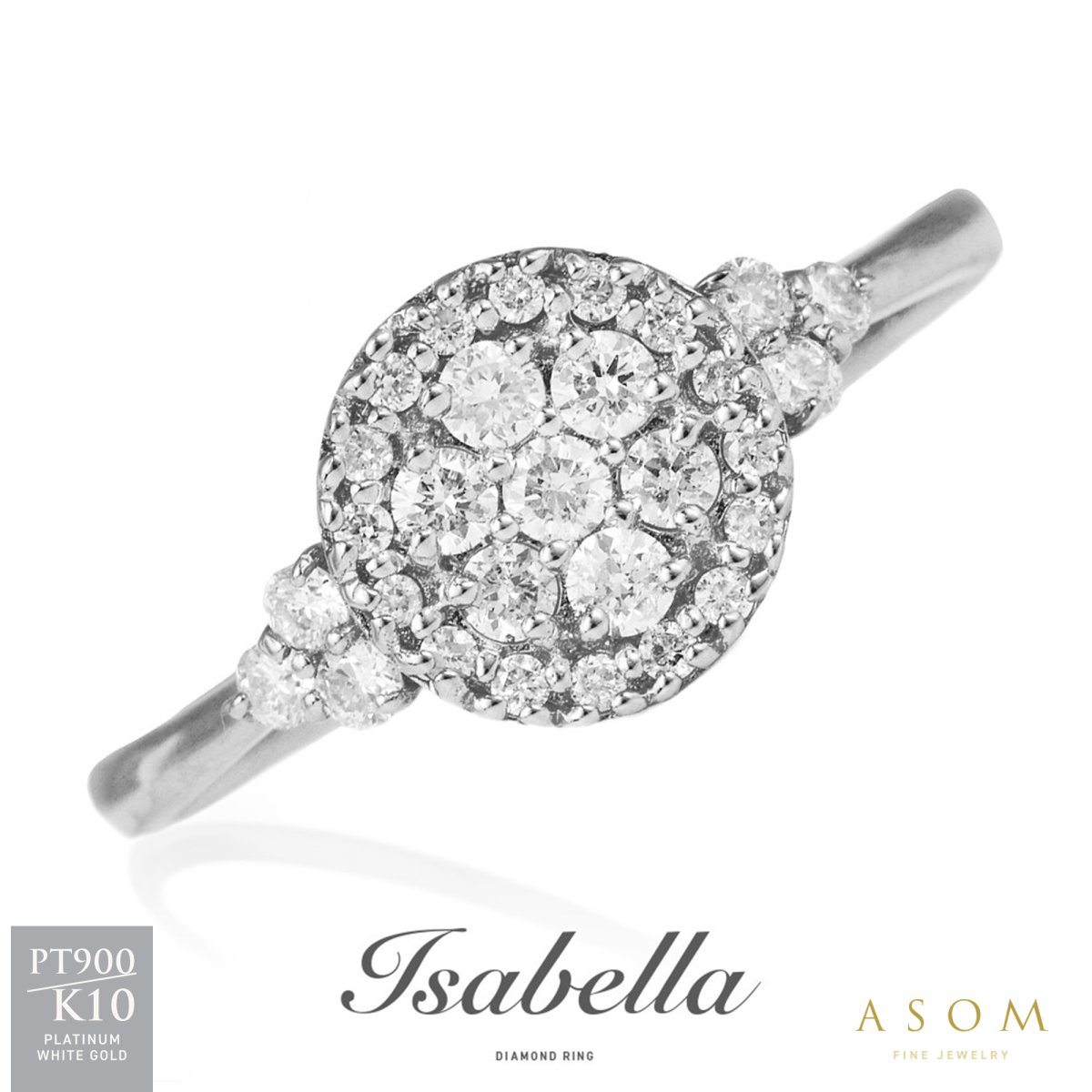 Isabella ダイヤモンド リング プラチナ・10金ホワイトゴールド（ASOM）