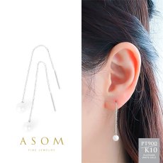 Alissa 5mmアコヤパール アメリカンピアス プラチナ・10金ホワイトゴールド（ASOM）