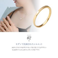 Elsie ダイヤモンド ハーフエタニティ リングの着用イメージ