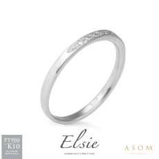 Elsie ダイヤモンド ハーフエタニティ リング プラチナ・10金ホワイトゴールド（ASOM）