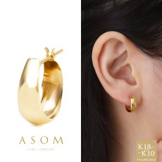 Margot ワイド フープピアス 18金・10金イエローゴールド（ASOM）