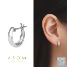 Nora ラウンド フープピアス プラチナ・10金ホワイトゴールド（ASOM）
