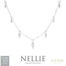 Nellie グラデーション マーキーズ ステーション ネックレス プラチナ・10金ホワイトゴールド（ASOM）