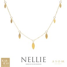 Nellie グラデーション マーキーズ ステーション ネックレス 18金・10金イエローゴールド（ASOM）