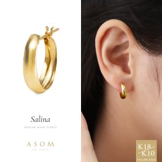 Salina ミディアム フープピアス 18金・10金イエローゴールド（ASOM）