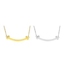 Mandy スマイル ダイヤモンドカット ライン バー ネックレスのカラー展開