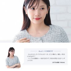 Alba Sorte ダイヤモンド サファイア クローバー ネックレスの着用イメージ（4）