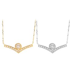 Wendy ラウンド ダイヤモンド Vライン ネックレスのカラー展開