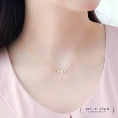 Leah ダイヤモンド 淡水パール ネックレスの着用イメージ（6）