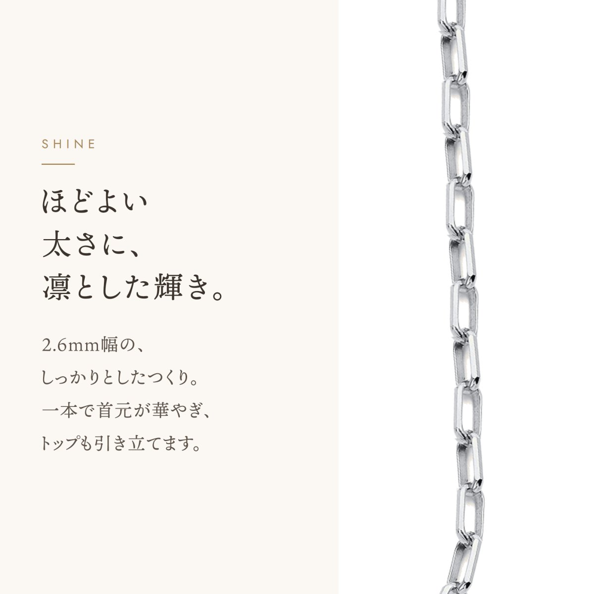 FABIO ソリッドチェーン 2.6mm の輝き