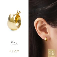 Romy フープピアス 18金・10金イエローゴールド（ASOM）