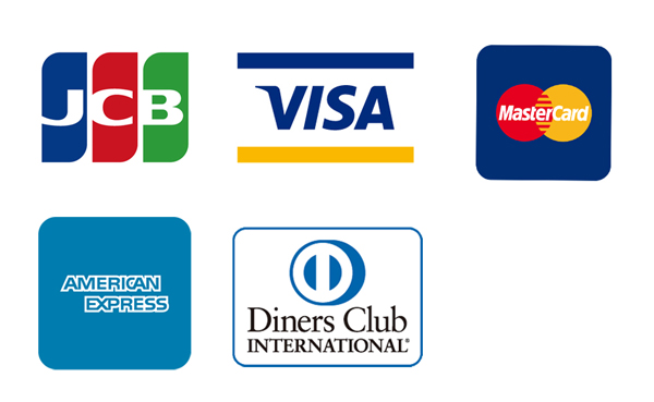 VISA・MasterCard・JCB・AMEX・Diners