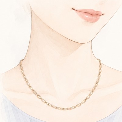 しっかり太めのチェーンを首元につけたイラスト