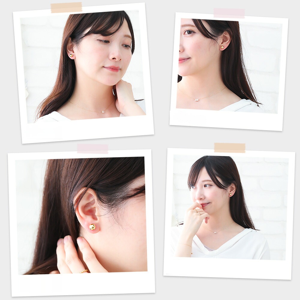 Keller ボール 8mm スタッドピアス K18 イエローゴールド 片耳(1点) 画像6