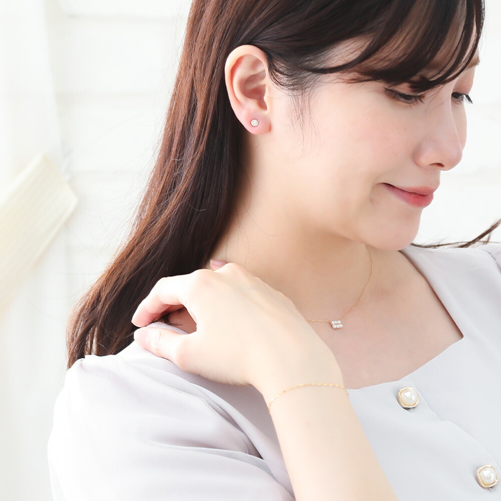 Illusion ダイヤモンド クラスター スタッドピアス K18 イエローゴールド 片耳(1点) 画像4