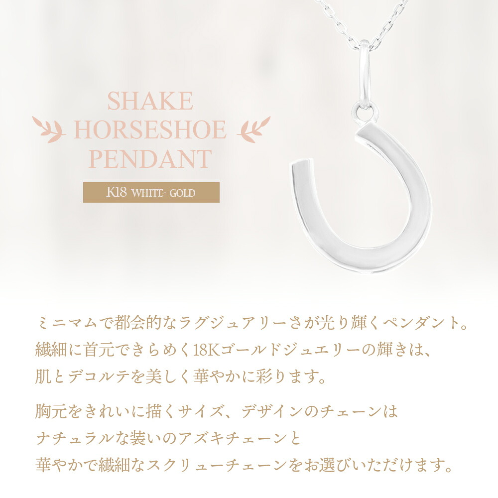 Shake ホースシュー ペンダント K18 ホワイトゴールド ペンダントトップのみ 画像13