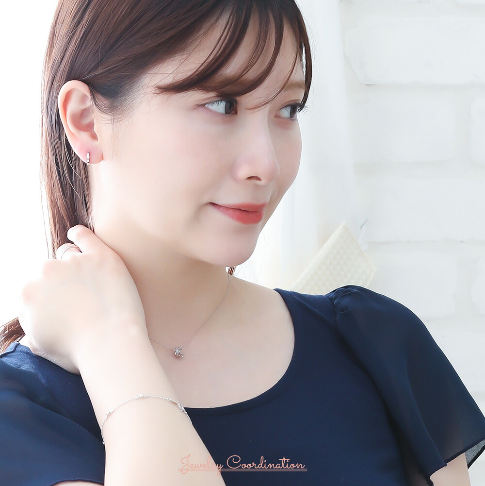 Allure ワンポイントダイヤモンド フープピアス K18 ホワイトゴールド 片耳(1点) 画像11