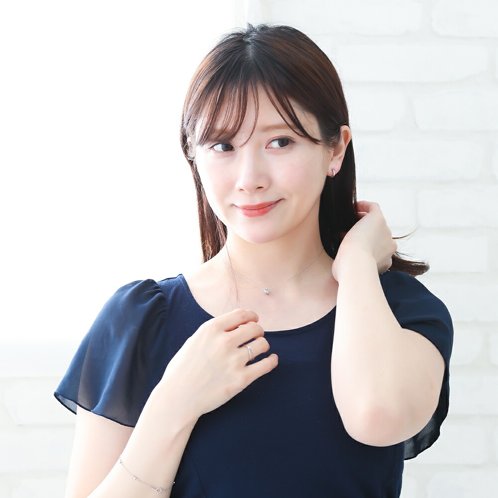Allure ワンポイントダイヤモンド フープピアス K18 ホワイトゴールド 片耳(1点) 画像12