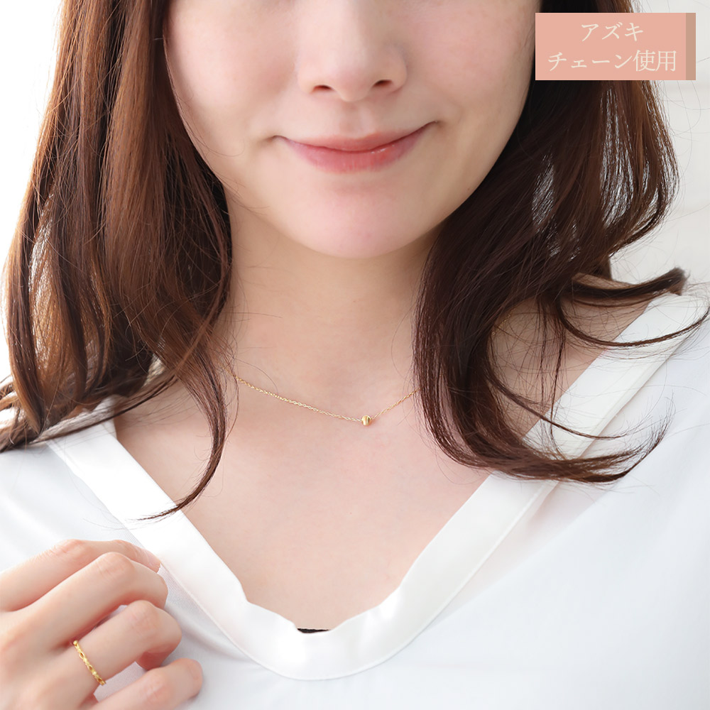 Pure silky ball ペンダント K18 イエローゴールド チェーンセット 画像12
